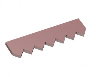 Controcoltello centrale sinistro 454x114x20, Hardox, versione 60 per Vecoplan 