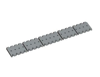 Controcoltello in 5 pezzi 2075x298x38 Premium Line, 21 fori svasati, versione X per Vecoplan 
