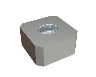Corona de corte 78x78x39, esquinas biseladas, taladro con avellanado ranurado en ambos lados para Bano Recycling s.r.l. 