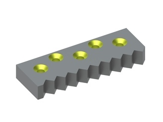 Counter blade outer 350x125x45 Eco Line, 5 countersunk holes, X-variant 