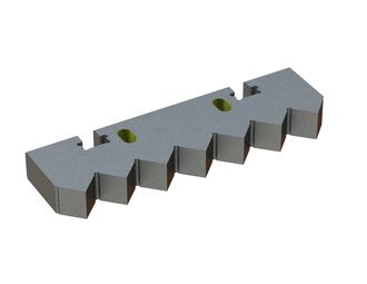 Counter knife 279x80x30 StandardCut, 2 slotted holes, X version for Zerma | AMIS Zerma ZPS 1500