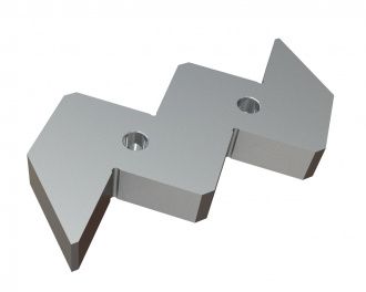 Counter knife 345x172x47, PremiumCut, version 117, W8 version for Lindner Recyclingtech Lindner Jupiter