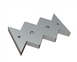 Counter knife 345x196x38, Premium Line, version 87, with jacking thread, W8 version for Lindner Recyclingtech Lindner Universo