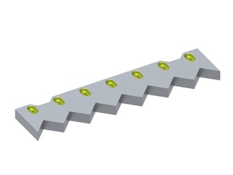 Counter knife 557x121x30 Eco Line version 60, W-version for Bano Recycling s.r.l. 
