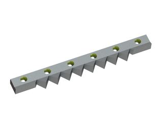 Counter knife 595x73x30 StandardCut, version 40, W version for Zeno Zerkleinerungsmaschinen 