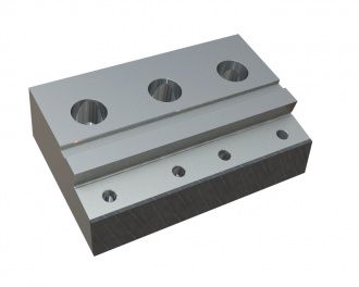 Counter-knife holder 345x224x97, 4 countersunk holes, 2x M20, armored for Lindner Recyclingtech Lindner Komet