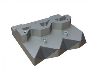 Counter-knife holder right 345x315x96, armored, version 117 for Lindner Recyclingtech Lindner Jupiter