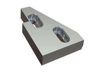 Counter knife left 245x168x50, Premium Line, 2 slotted holes, W8 version for Eldan Recycling Eldan Super Chopper SC 1412