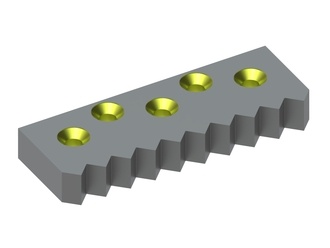 Counter knife middle 350x125x45 Eco Line 5 counter-sunk holes, X-version for WEIMA America Inc. 