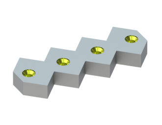 Counter knife middle 399x156x45 Eco Line version 100, X-version for Weima Maschinenbau GmbH 