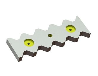 Counter knife outer 487x155x38 StandardCut, version 80, W9 version for Vecoplan LLC (Retech) 