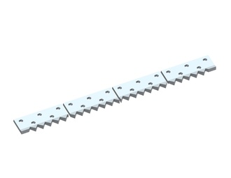 Counter knife set 1995x180x38 PremiumCut, 4-piece, version 60, B1 version for Zeno Zerkleinerungsmaschinen 
