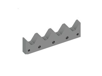 Counter knife toothed 359x99x39 Eco Line 5 counter-sunk holes, X-version for Eldan Recycling Eldan HR 125