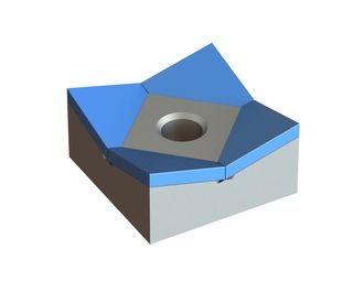 Couronne de coupe 60x60x30, Hybrid Line, tranchant 20°, M16, qualité carbure H4 pour Vecoplan 