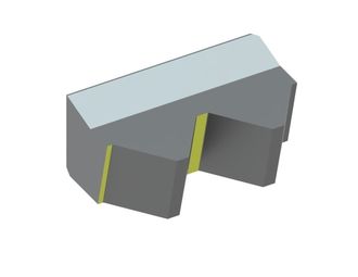 Couteau 2 dents 160x101x69, Eco Line, pas de dent 80, version W9 pour Eldan Recycling 