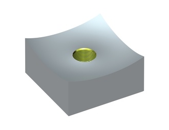 Couteau 70x70x35, avec rayon concave, Eco Line, filetage M20, version X pour Zeno Zerkleinerungsmaschinen 