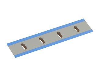 Couteau de rotor 398x87x20, CarbideCut, tranchant 55°, qualité carbure H4, 4 trous oblongs 15x39 pour Hosokawa Alpine AG 