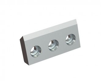 Couteau de rotor gauche 189x98x34, Premium Line, 3 trous fraisés, tranchant 55°, version X pour Herbold Meckesheim GmbH Herbold SMS 80/120