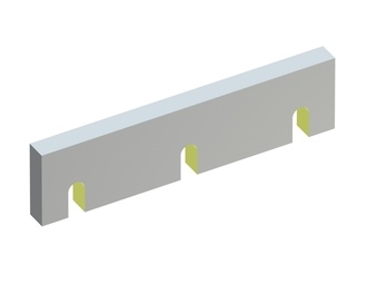 Couteau de stator 392x100x28 Eco Line, 2xM16, 3 fentes, tranchant 90°, version X pour Zerma | AMIS Zerma GSH 800/1600