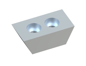 Couteau à hacher 96x50x35, Premium Line, tranchant double 65°, 2 trous fraisés, variante X pour Zeno Zerkleinerungsmaschinen 