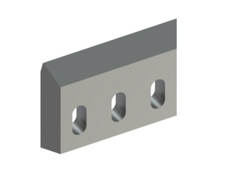 Couteau rotor 125x83x16, PremiumCut, 3 lumières 13x28, arête 38°/12°, version Y pour Hosokawa Alpine AG 
