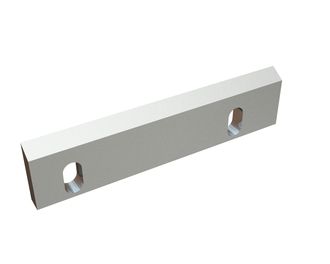 Couteau rotor gauche 334x79x20, PremiumCut, 2 lumières, arête 60°, 2xM8, version X pour Reto Recyclingtechnik 