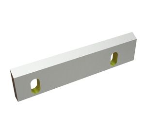 Couteau rotor gauche 334x79x20, StandardCut, 2 lumières, arête 60°, 2xM8, version X pour Reto Recyclingtechnik 