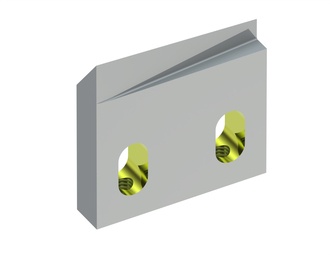 Couteau rotor gauche 50x49x10, Eco Line, 2 trous oblongs, arête de coupe 40°, version X 