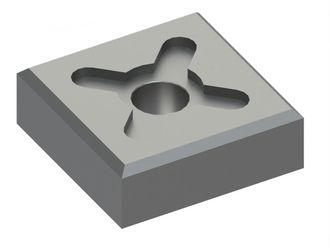 Cuchilla 120x120x40 Premium Line con bajada de escalones 50Ø/33Ø, variante-X 