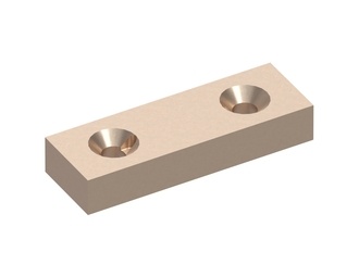 Cuchilla 172x57x28, 2 taladros avellanados por ambos lados, versión X para Lindner Recyclingtech 