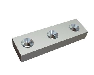 Cuchilla 195x56x28, Premium Line, 3 taladros avellanados a ambos lados, versión W para MeWa | Ehehalt | Andritz MeWa | THM Recycling Mewa UG 1000