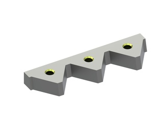 Cuchilla 3 partes 239x66x25 Eco Line, 3xM16 roscas, variante Y para Eldan Recycling 