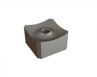 Cuchilla 43x43x25, esquinas biseladas, Premium Line, rosca M12, versión W8 para Lindner Recyclingtech 