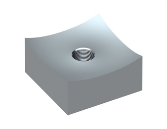Cuchilla 70x70x35, con radio cóncavo, Premium Line, rosca M20, versión X para Zeno Zerkleinerungsmaschinen 