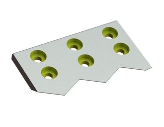 Cuchilla de cizalla de guillotina derecha 493x326x45 Eco Line, 6 taladros avellanados Ø23/Ø33 