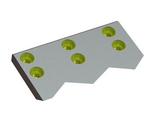Cuchilla de cizalla de guillotina izquierda 497x326x45 Eco Line, 6 taladros avellanados Ø23/Ø33 
