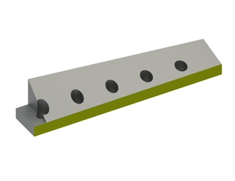 Cuchilla de cizalla de guillotina izquierda 543x110x93 Eco Line, 5 taladros avellanados Ø23/Ø33 