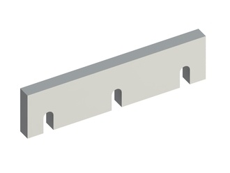 Cuchilla de estator 392x100x28 Premium Line, 2 roscas M16, filo de corte 90°, 3 ranuras, variante Y para Zerma | AMIS 