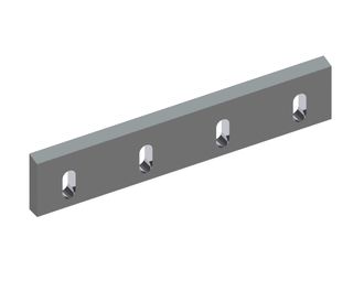 Cuchilla de estator 498x100x23, PremiumCut, 4 agujeros oblongos, 2x rosca M12, versión X 