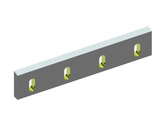 Cuchilla de estator 498x100x23, StandardCut, 4 agujeros oblongos, 2x M12, versión X 