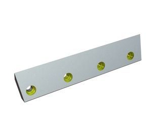 Cuchilla de rotor derecha 496x110x38 Eco Line, 4 taladros avellanados Ø22/Ø33, filo 5x55°/45° para Heinrich Dreher Maschinenbau 