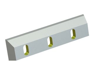 Cuchilla de rotor izquierda 399x100x25, filo de corte 30°/45°, Eco Line, 3 ranuras oblongas 