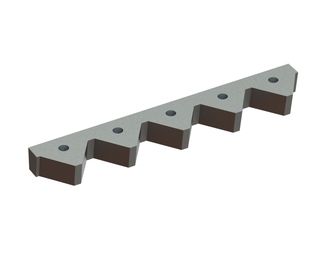 Cuchilla trituradora 399x66x35, Premium Line, rosca M16, versión 9 para Eldan Recycling 