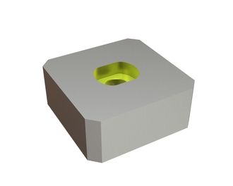 Cutting crown 119x119x49, StandardCut, single-sided hole with slotted counterbore, X version for Bano Recycling s.r.l. 