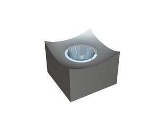 Cutting crown 30x30x22 PremiumCut, 1 countersunk hole, X version 