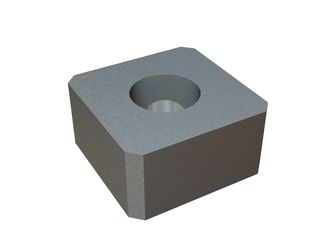 Cutting crown 40x40x20 PremiumCut, 1 hole, X version for UNTHA America Untha VR 120