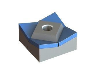 Cutting crown 60x60x30, CarbideCut, cutting edge 20°, M16, carbide grade H4 for ZERMA America LLC 