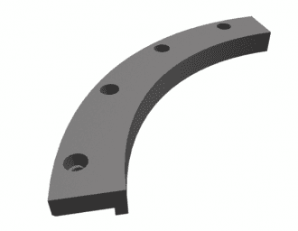 Deflector rotor side wall left bottom 4 holes for Vecoplan LLC (Retech) Vecoplan VAZ 160/200