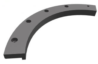 Deflettore rotore parete laterale sinistra superiore 4 fori per Vecoplan Vecoplan VAZ