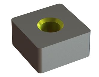 Flat cutting crown 30x30x15 StandardCut, M12 thread, rounded corners, X version for Holzmag | Metso 